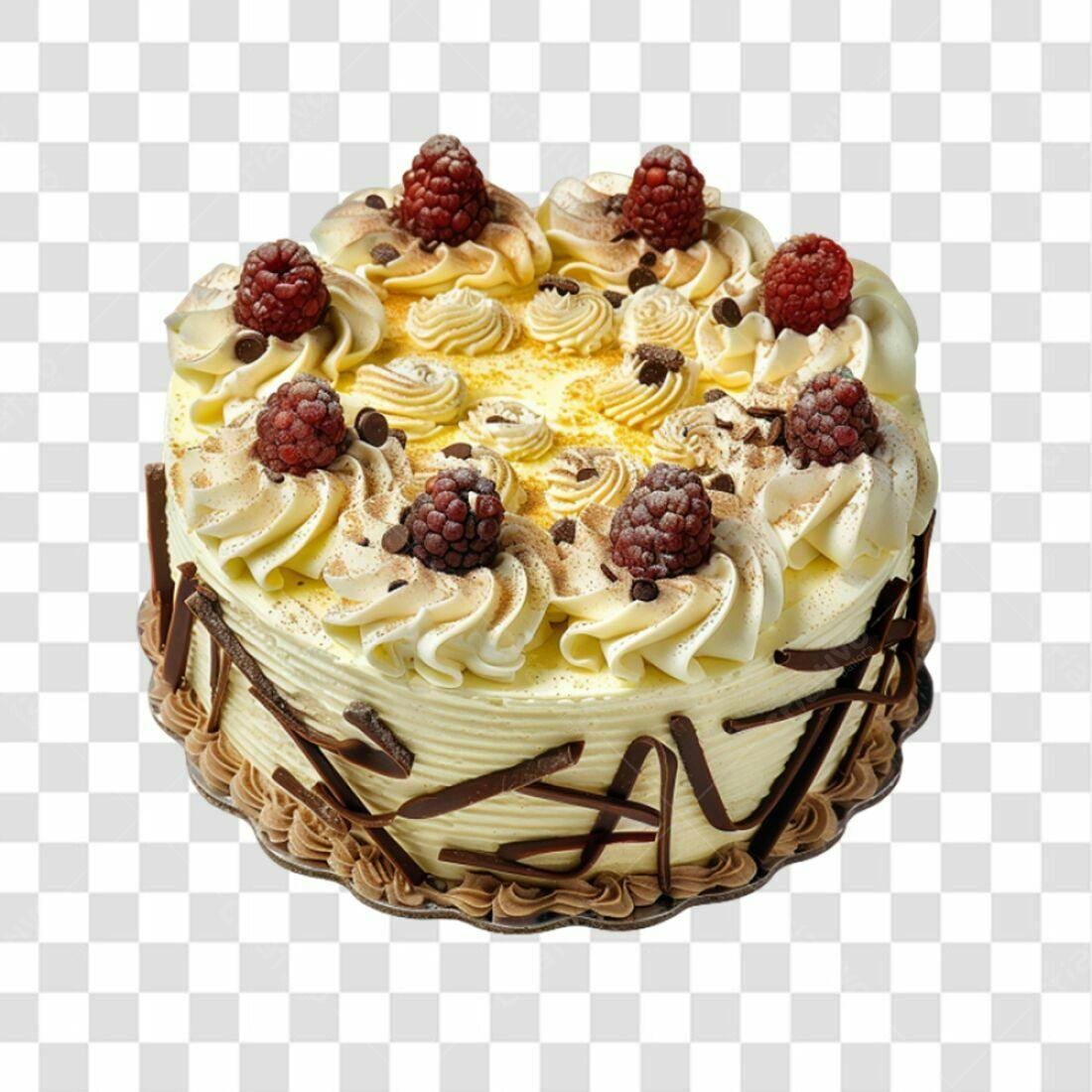 Imagem Bolo Framboesa e Chocolate PNG com fundo transparente