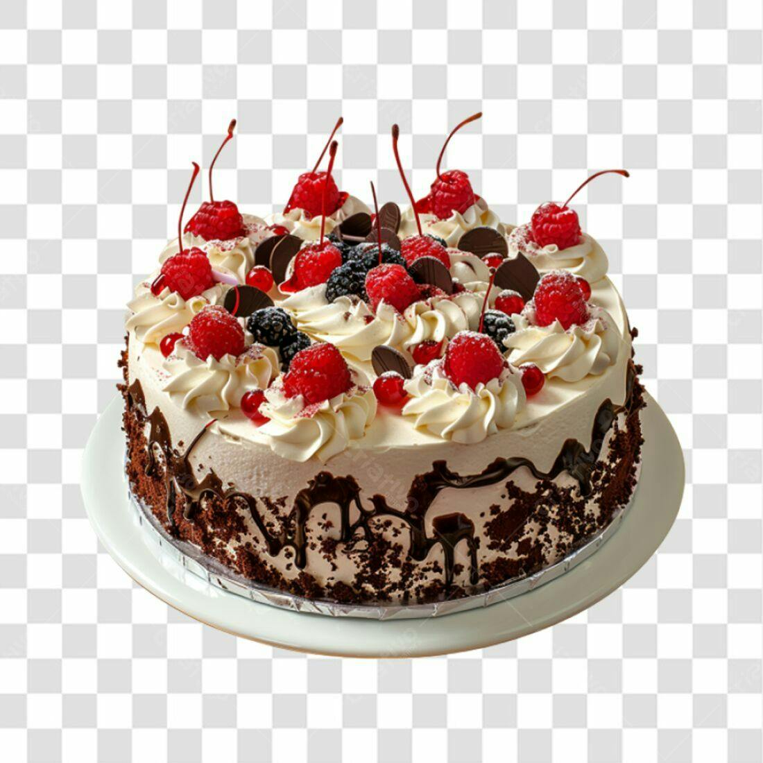 Imagem Bolo Aniversário Frutas PNG com fundo transparente