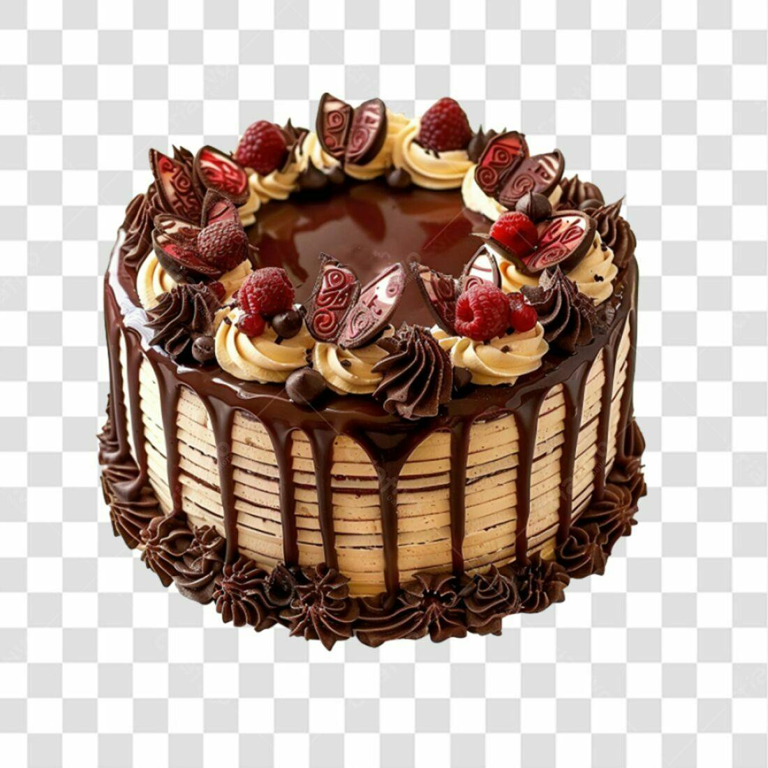 Imagem Bolo Chocolate Framboesa PNG com fundo transparente