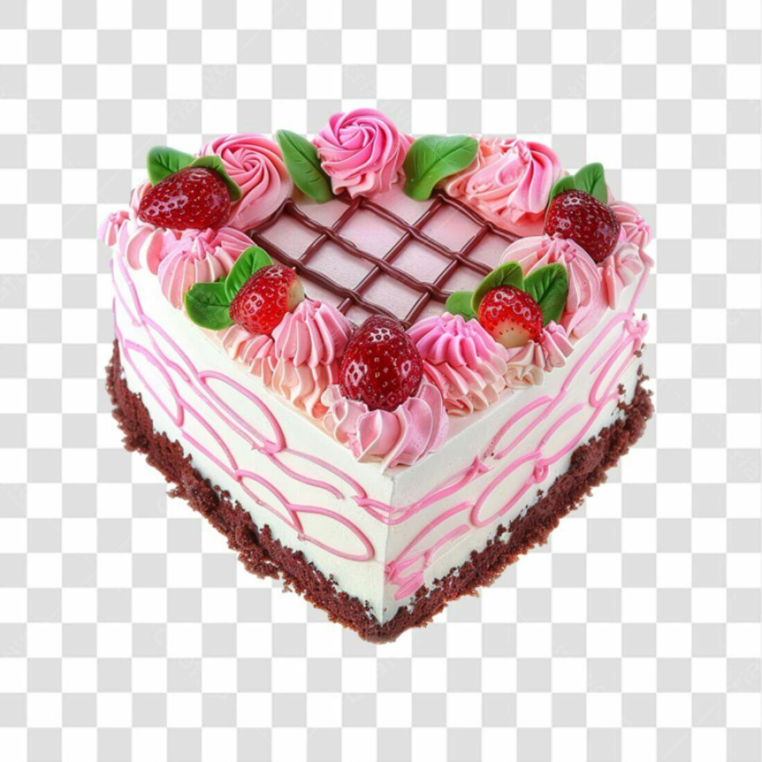 Imagem Bolo Rosa Morango PNG com fundo transparente