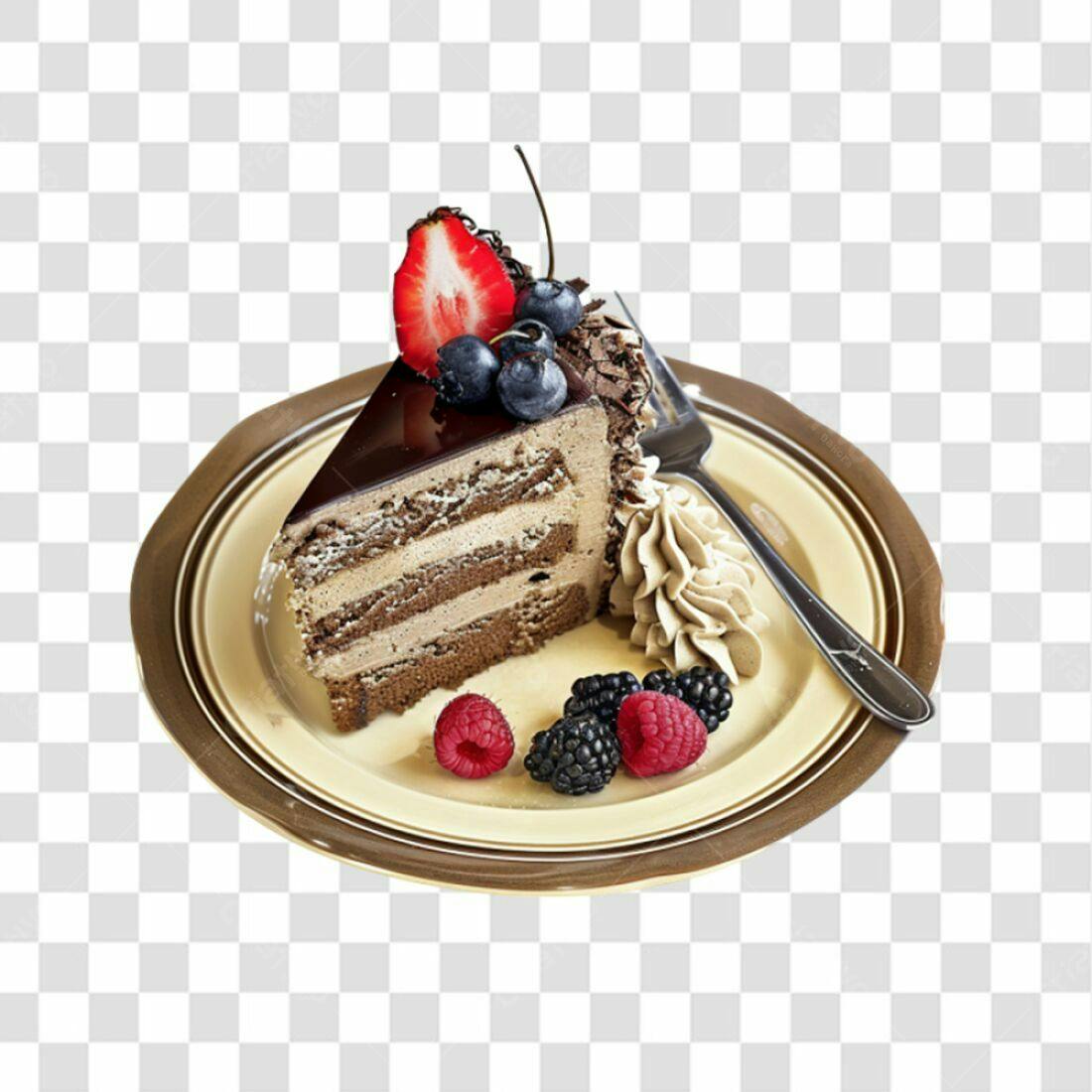 Imagem Bolo Chocolate Framboesa PNG com fundo transparente