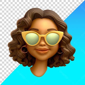 Emoji de mulher com óculos de sol png