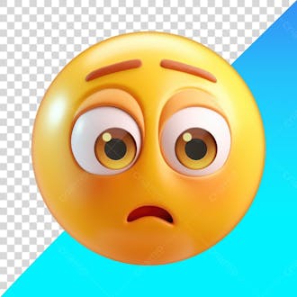 Emoji triste rosto assustado olhando para baixo png