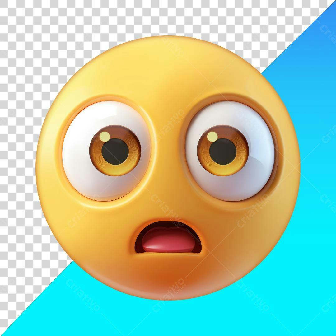 Icone Emoticon Surpreso PNG com fundo transparente