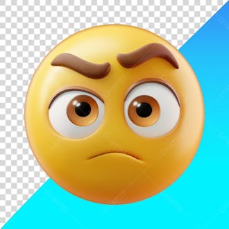 Emoji de rosto bravo com sobrancelha arqueada png