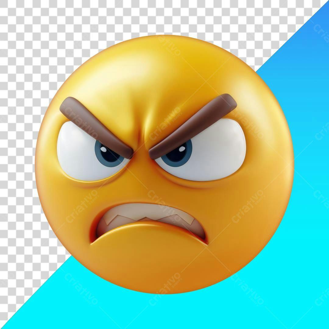 Icone Emoticon Raiva PNG com fundo transparente