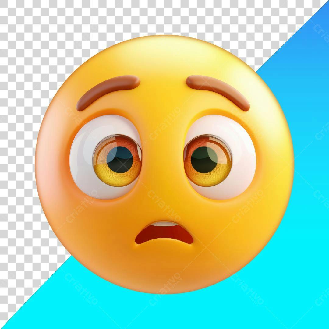 Icone Emoticon Cara Preocupada PNG com fundo transparente