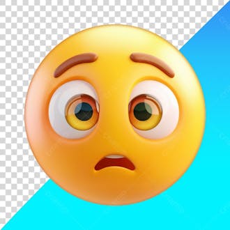 Emoji rosto calado com sobrancelhas arqueadas assustado png