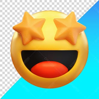 Emoji com estrelas nos olhos png