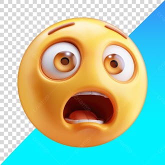 Emoji de rosto desesperado assustado boca aberta png