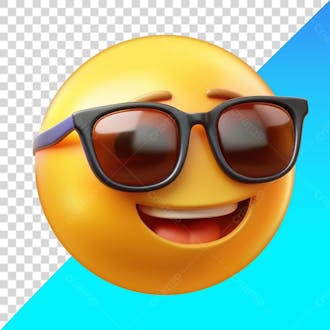 Emoji de rosto feliz com óculos de sol png