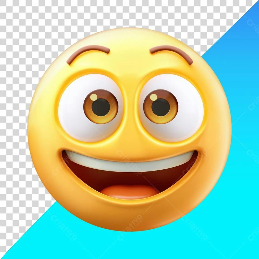 Emoji De Rosto Feliz Com Olhos Abertos Png