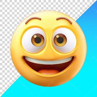 Emoji de rosto feliz com olhos abertos png
