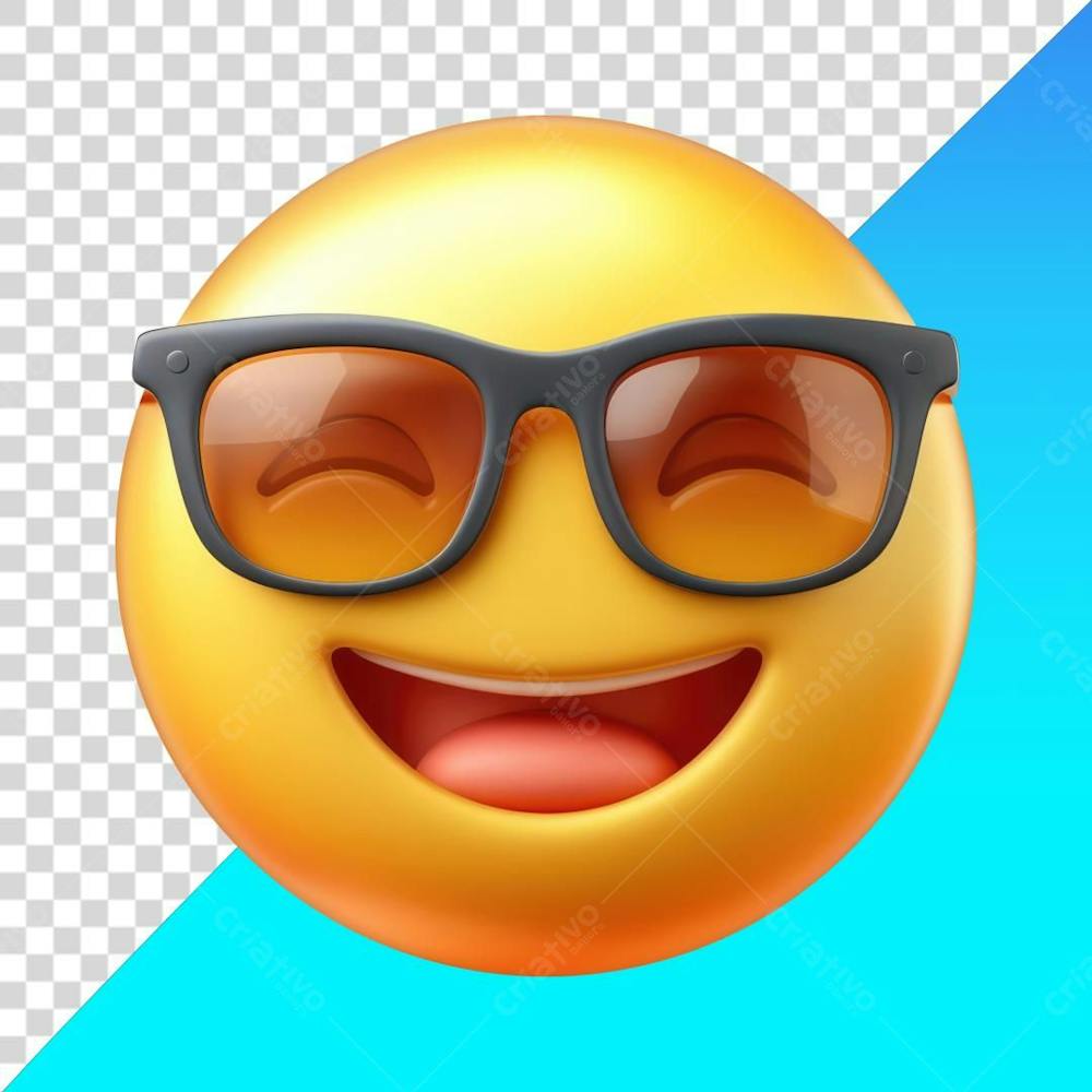 Emoji De Rosto Radiante Com Óculos De Sol Png