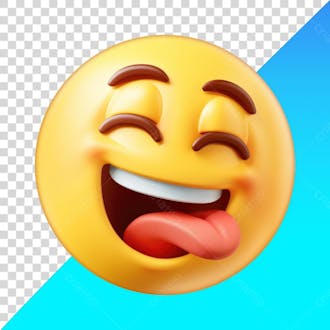 Emoji de rosto rindo de olhos fechados com a lingua de fora
