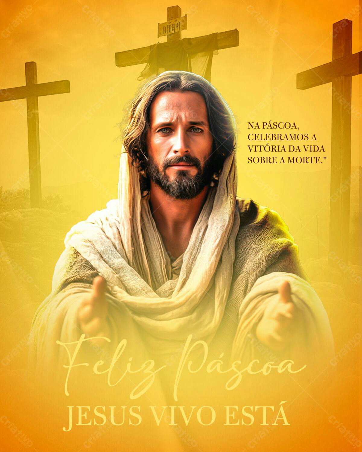 Flyer Páscoa Jesus Cristo PSD Editável