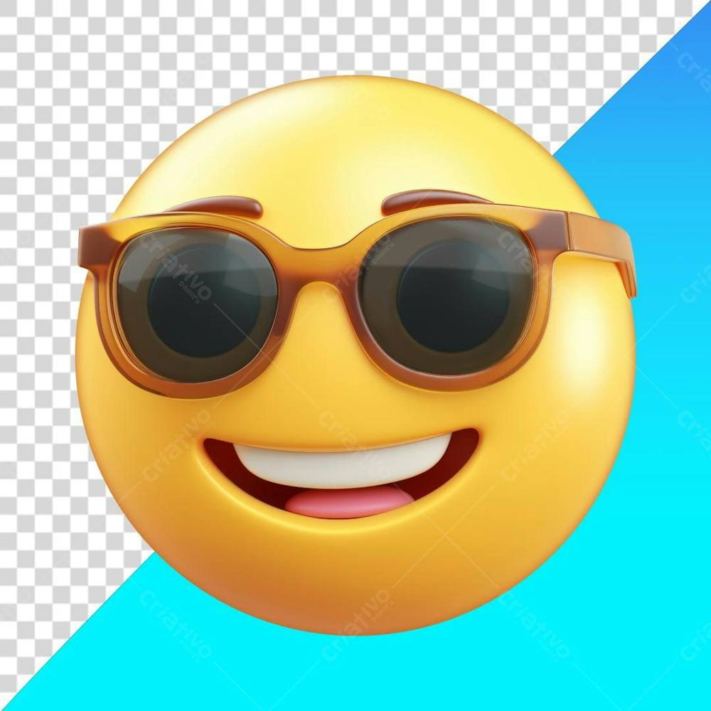 Emoji De Rosto Sorridente Usando Óculos De Sol Png