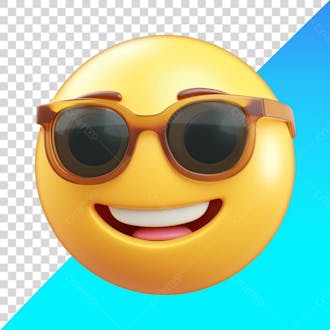 Emoji de rosto sorridente usando óculos de sol png