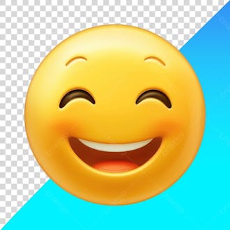 Emoji de rosto sorrindo e corado feliz de olhos fechados png