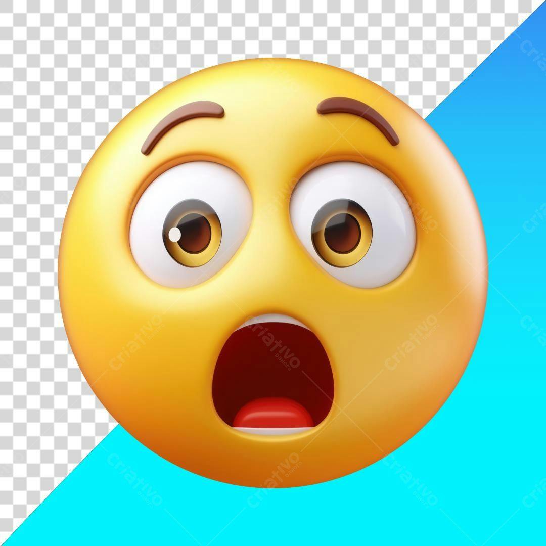 Emoticon Surpreso PNG com fundo transparente