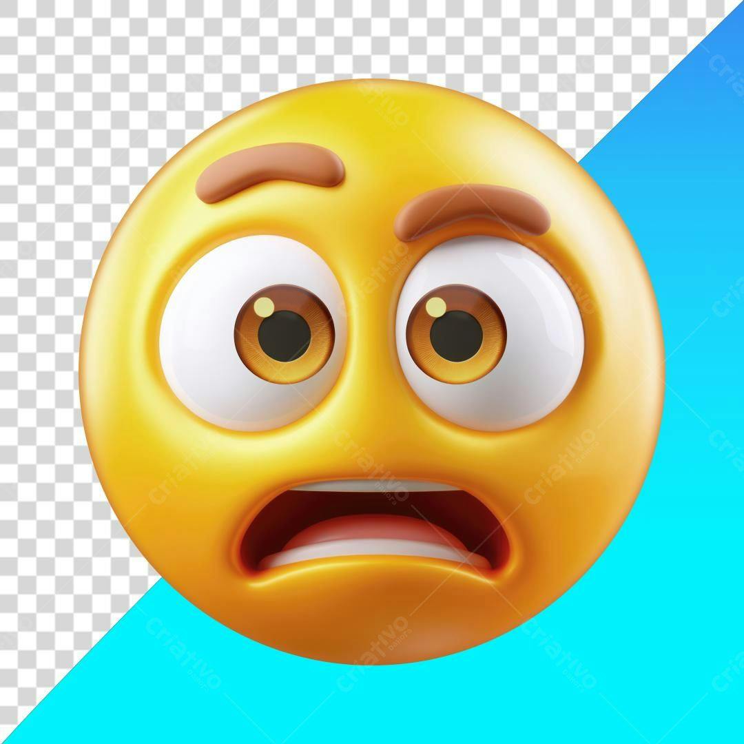 Emoticon PNG com fundo transparente- Amedrontado