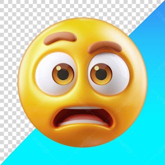Emoji de rosto surpreso e confuso png