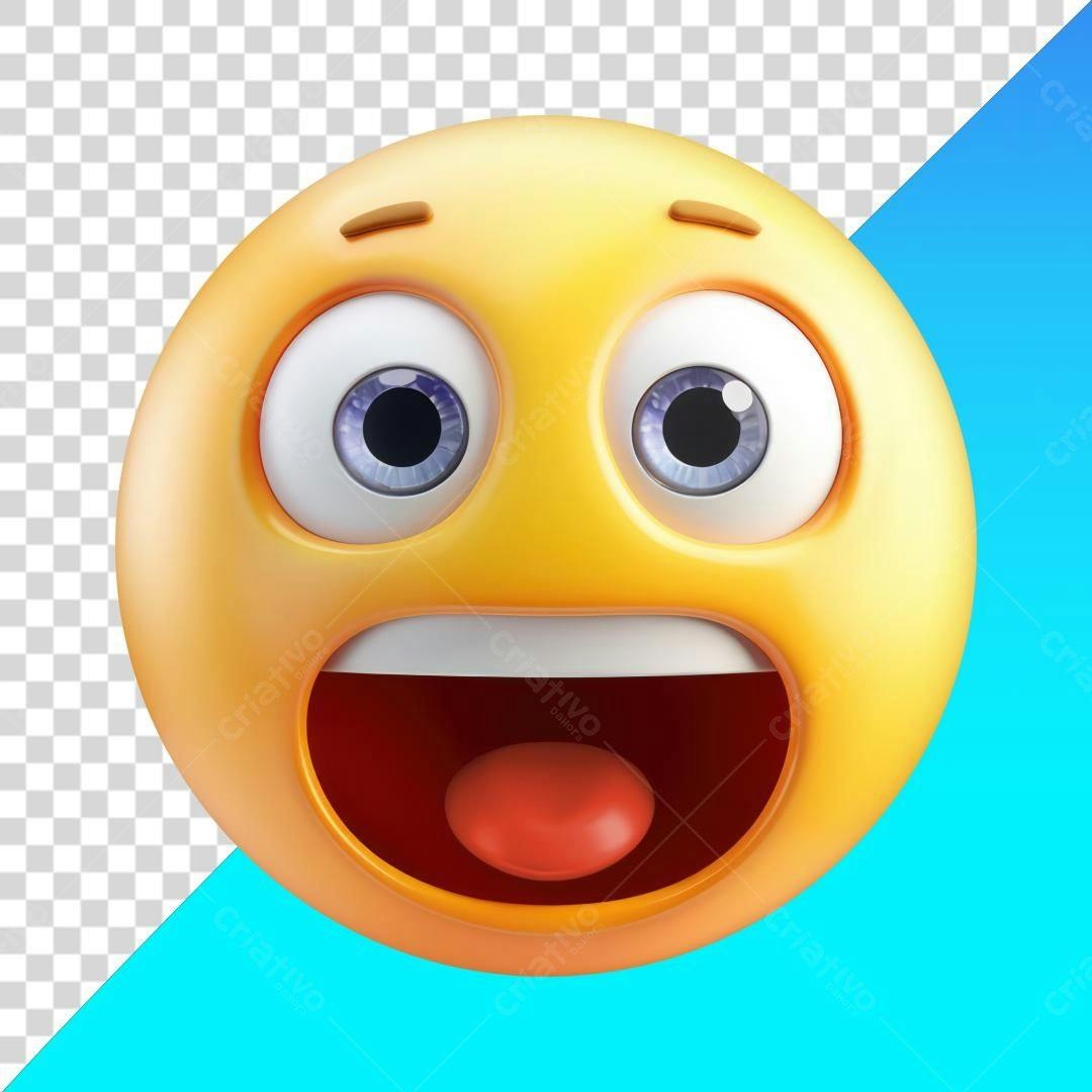 Emoticon Surpreso PNG com fundo transparente
