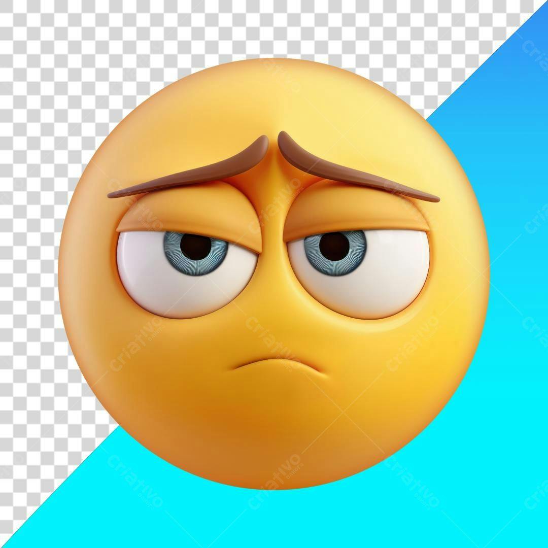 Emoticon PNG com fundo transparente Triste
