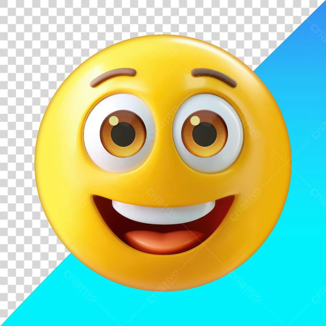 Icone Emoji Feliz PNG com fundo transparente