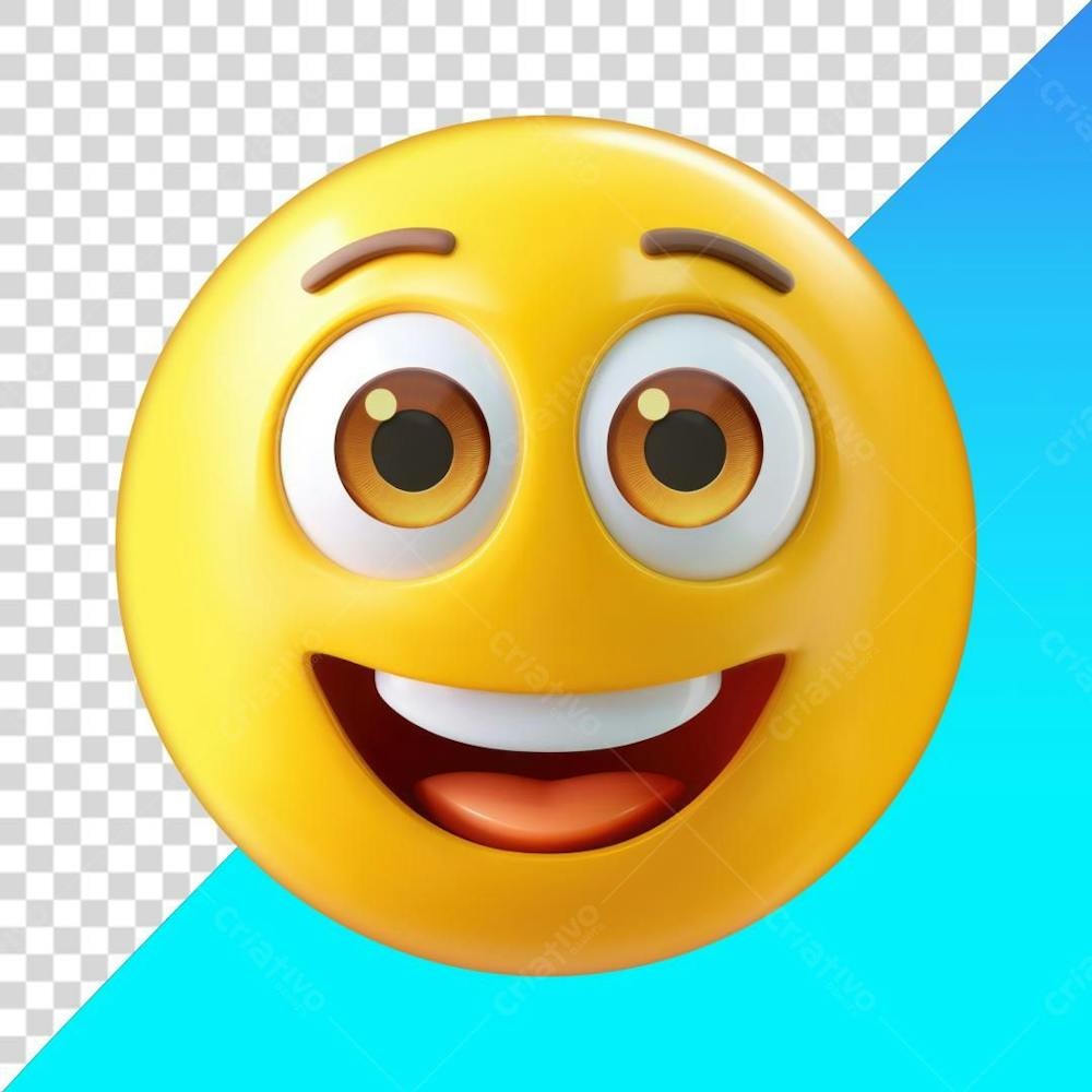 Emoji Feliz Com Olhos Bem Arregalados sorriso Png
