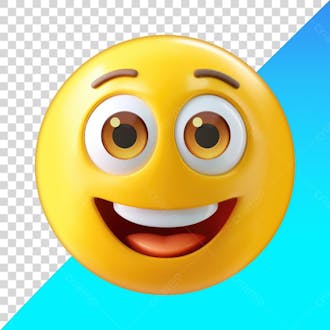 Emoji feliz com olhos bem arregalados sorriso png
