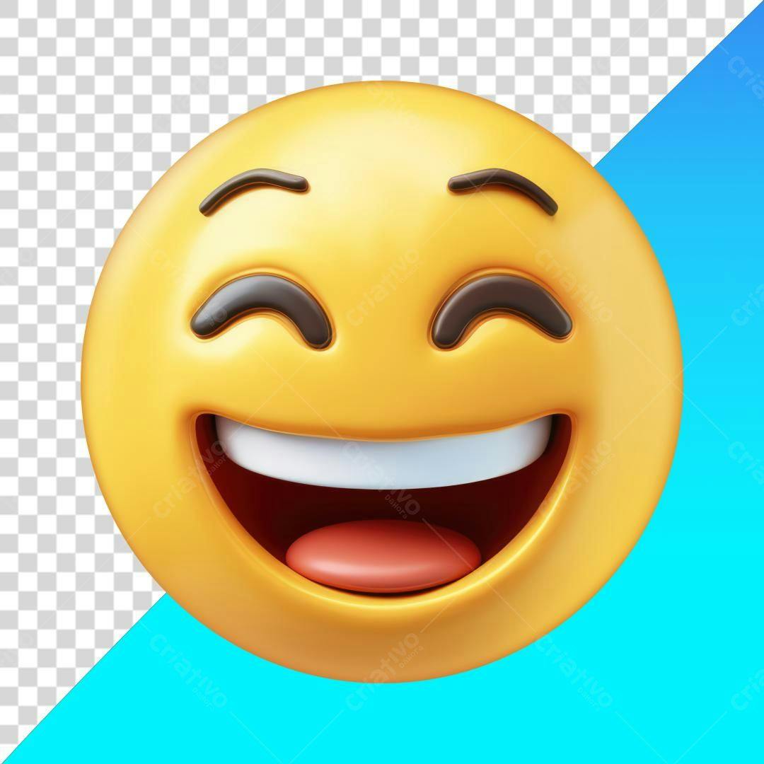 Icone Emoji Riso PNG com fundo transparente