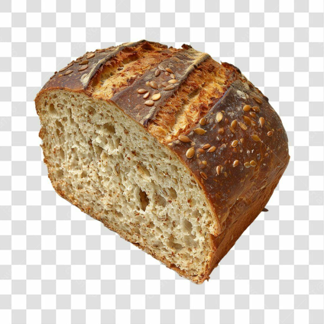 Imagem de Fatia de Pão Integral PNG com fundo transparente