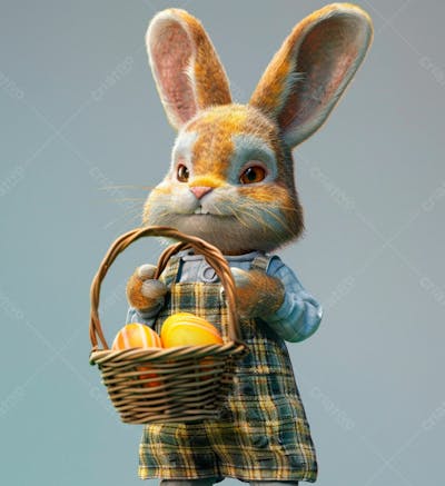 Imagem De Um Coelhinho Com Uma Cesta 5