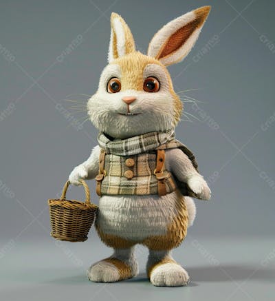 Imagem De Um Coelhinho Com Uma Cesta 8