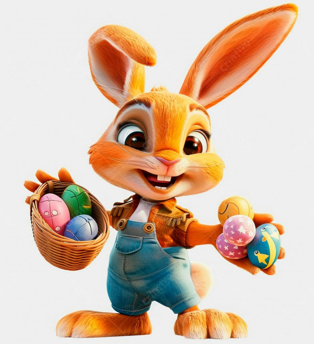 Coelhinho da Páscoa com ovos coloridos