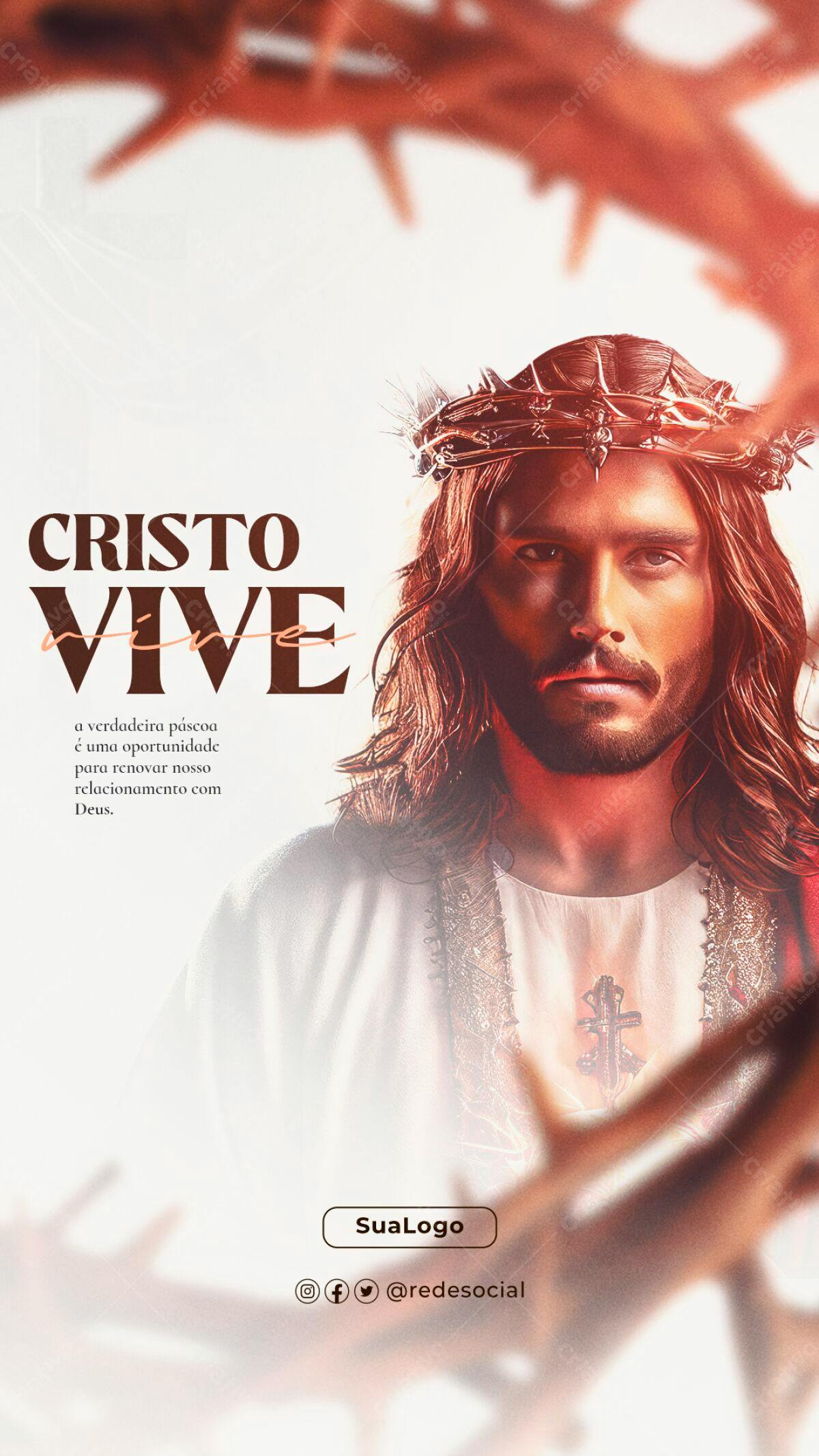 Flyer Páscoa Cristão PSD Editável