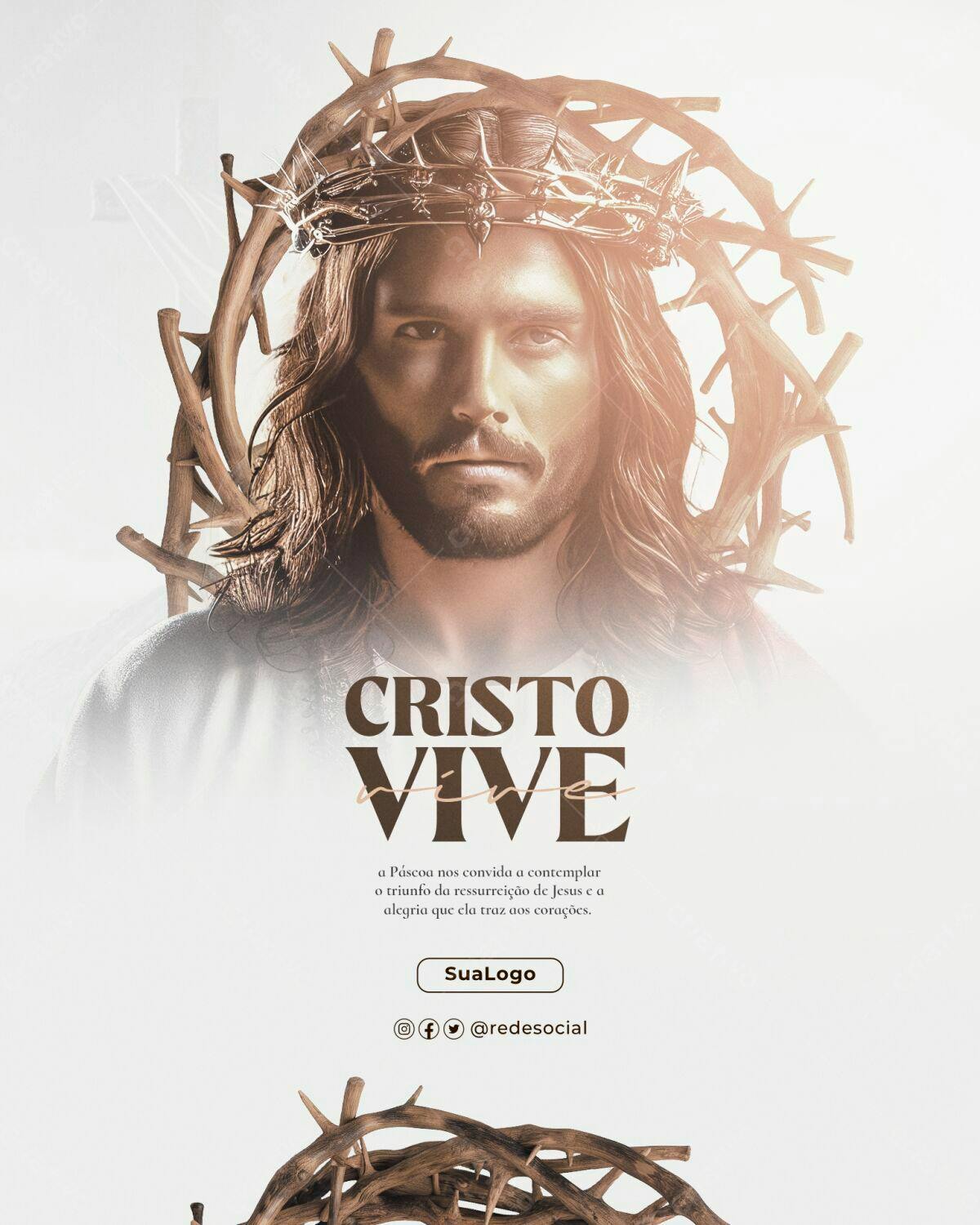 Flyer Páscoa Cristo Vive PSD Editável