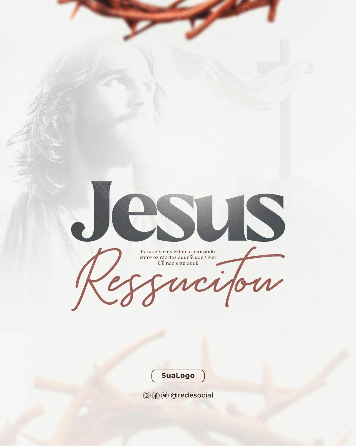 Flyer Páscoa Jesus Ressuscitou PSD Editável