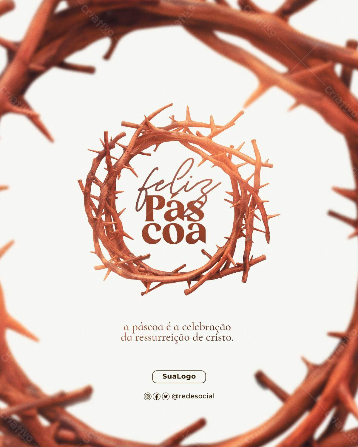 Flyer Páscoa Cristã PSD Editável