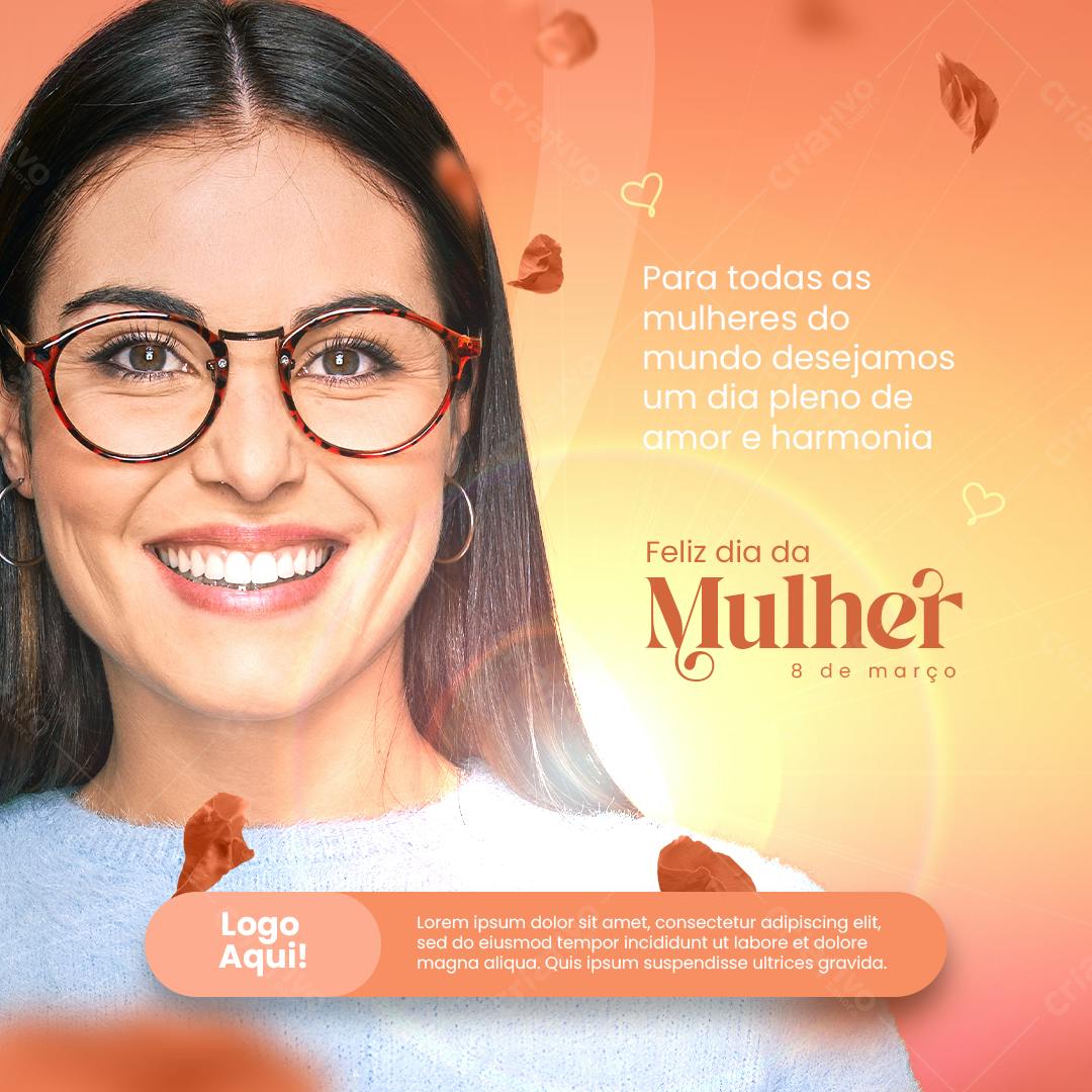 Post para Dia Internacional da Mulher PSD Editável