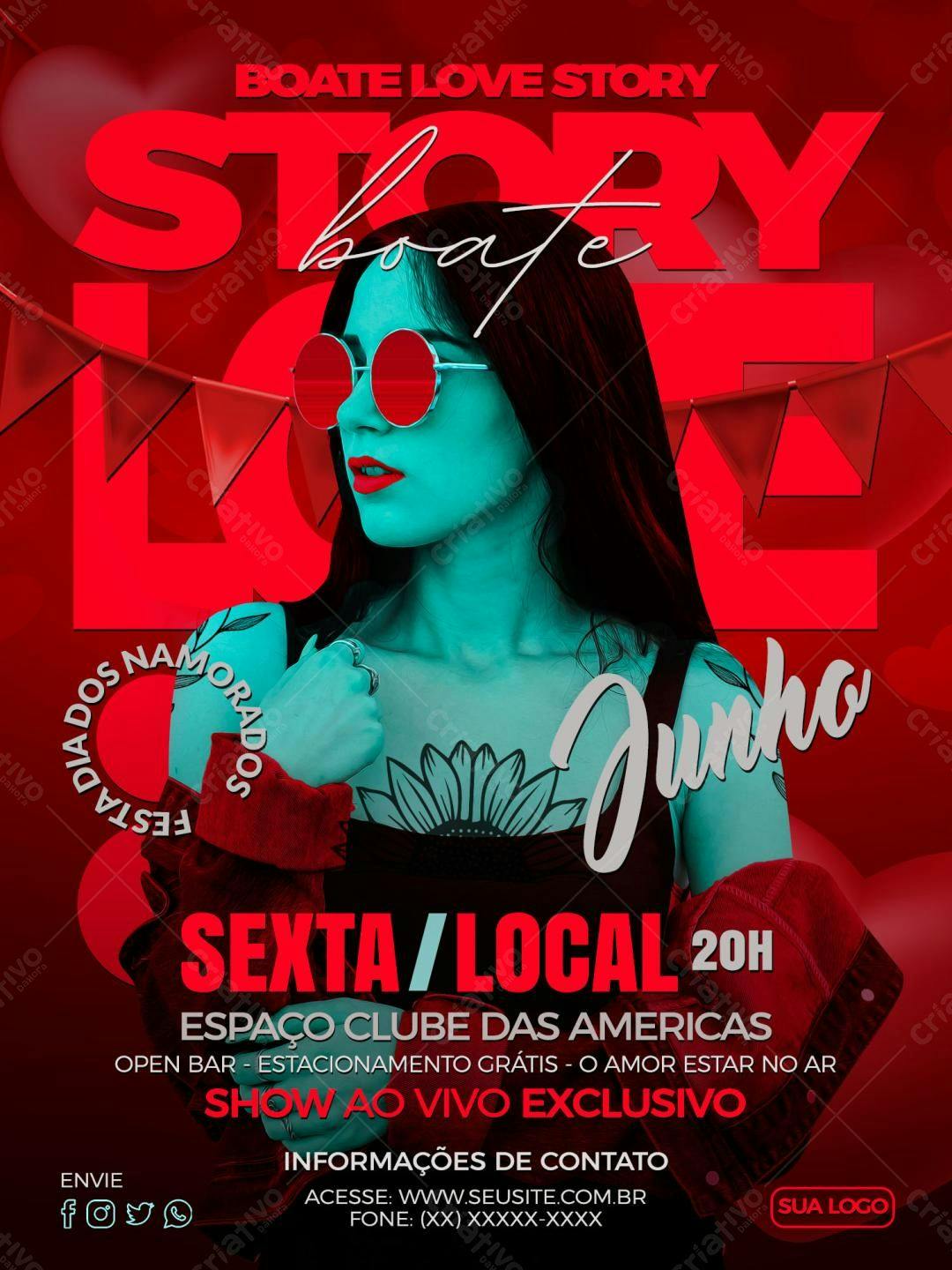 Flyer Festa de Namorados PSD Editável