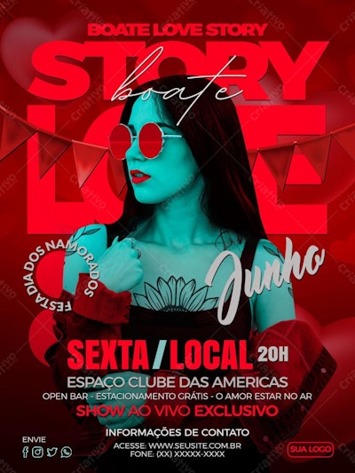 Flyer Festa de Namorados PSD Editável