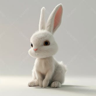 Imagem de um coelho branco 3d 6