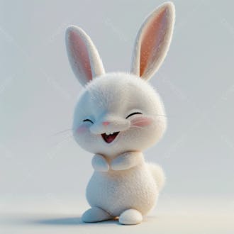 Imagem de um coelho branco 3d 9