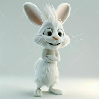 Imagem de um coelho branco 3d 21