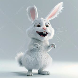 Imagem de um coelho branco 3d 24