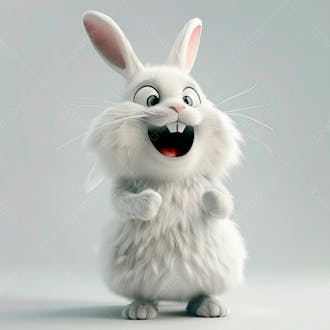 Imagem de um coelho branco 3d 30