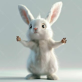 Imagem de um coelho branco 3d 40