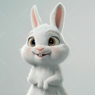 Imagem de um coelho branco 3d 45